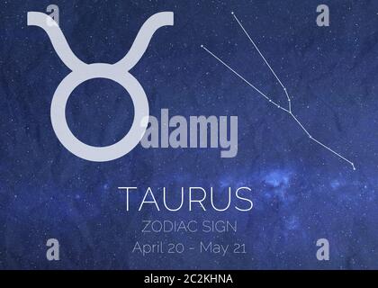 Signe du zodiaque Taurus astrologique infographics. Des éléments de cette image ont été fournis par la NASA Banque D'Images