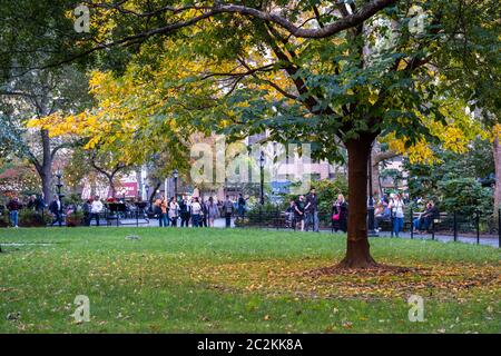 Couleur du feuillage d'automne du Madison Square Park Flatiron District dans Midtown Manhattan Banque D'Images