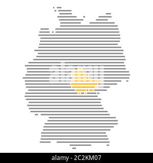 Thuringe / Thueringen sur une carte rayée grise et orange de l'Allemagne Banque D'Images