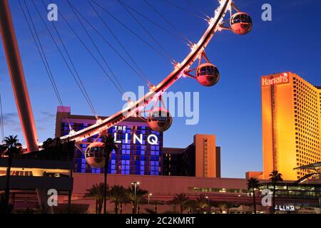 Ferrius High Roller Roue, l'hôtel LINQ, Las Vegas, Nevada, USA Banque D'Images