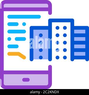 illustration du contour vectoriel de l'icône du mode téléphone de réalité Illustration de Vecteur