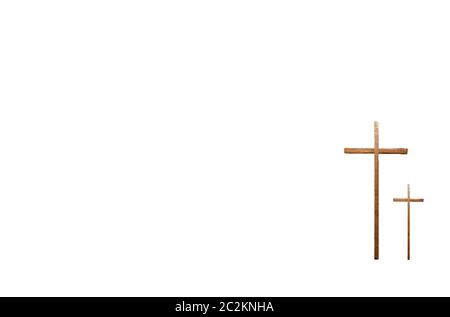 Croix de bois jésus christ religieux et spirituel de l'arrière-plan, de l'espace pour le texte libre Banque D'Images
