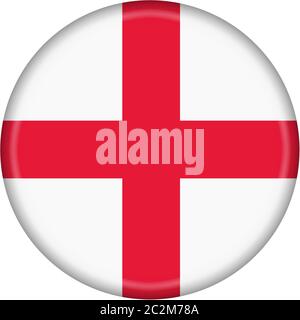 Le drapeau de l'Angleterre avec bouton isolé sur un fond blanc avec clipping path Banque D'Images