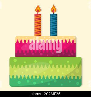 Gateau D Anniversaire Signe Maison De Vacances Dessert Pour Logo Gateau Et Bougies Icon Image Vectorielle Stock Alamy
