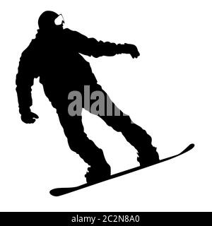 Les surfeurs des silhouettes noires sur fond blanc. Vector illustration. Banque D'Images