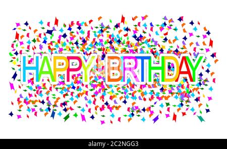 Bannière joyeux anniversaire colorée - illustration Banque D'Images