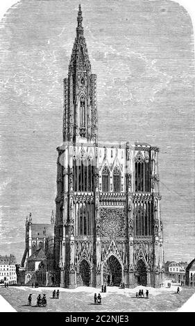 Cathédrale de Strasbourg ou cathédrale notre-Dame de Strasbourg, Alsace, France. Banque D'Images