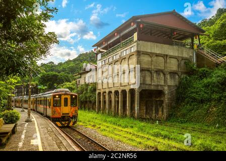 Chemin de fer de Jingtong à New Taipei, Taïwan Banque D'Images