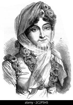 Marie Louise, illustration gravée d'époque. Histoire de la France – 1885. Banque D'Images