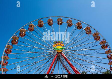 Genève, roue de ferris, Suisse Banque D'Images