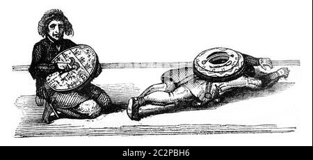 Consultation runboom, illustration gravée vintage. Magasin Pittoresque 1841. Banque D'Images