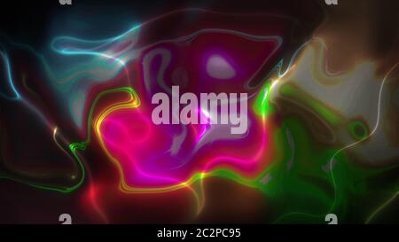 Réflexion de lumières colorées clignotantes dans le plasma. Arrière-plan abstrait généré par ordinateur. rendu 3d Banque D'Images