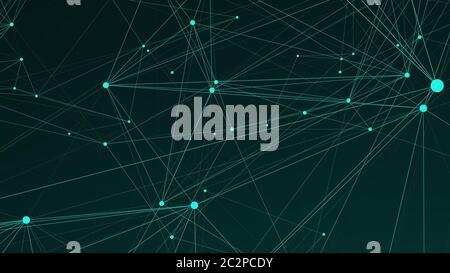 Texte contenu de nombreux points de connexion dans l'espace, arrière-plan numérique moderne pour Internet, rendu 3d généré par ordinateur toile de fond Banque D'Images