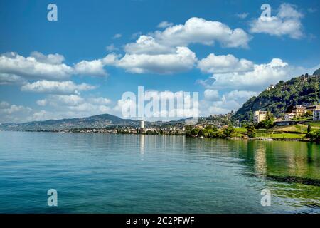 Lac Léman près de Montreux, Suisse Banque D'Images