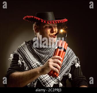 Cowboy grave tir mexicain dynamite par cigare Banque D'Images