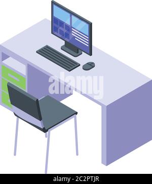 Icône de l'ordinateur de bureau MRI, style isométrique Illustration de Vecteur