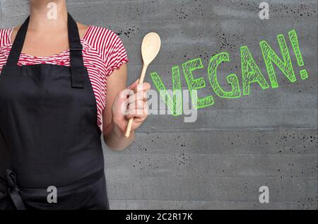 Concept Vegan est montré par Cook. Banque D'Images