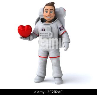 Fun astronaute - Illustration 3D Banque D'Images