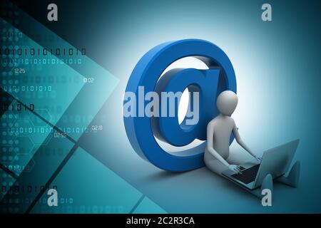 Personne 3d symbole e mail Banque D'Images