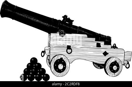 canon de la vieille mer Illustration de Vecteur