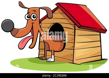 personnage animal de chien de dessin animé dans sa colombe Banque D'Images