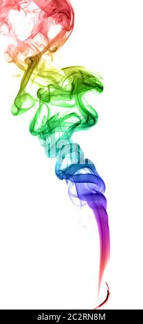 Résumé La fumée multicolore sur un fond clair Banque D'Images