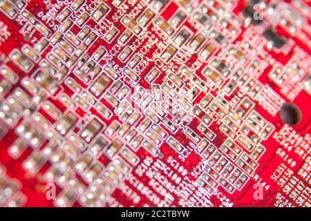 Avis sur carte mère informatique pièces dans un angle Banque D'Images