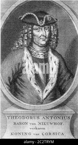 THEODORE von NEUHOFF (1694-1756) aventurier allemand qui fut brièvement roi de Corse Banque D'Images