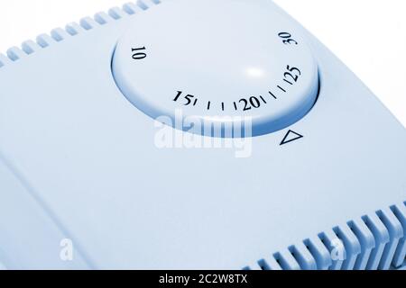 Close-up de thermostat. Tonique en bleu Banque D'Images