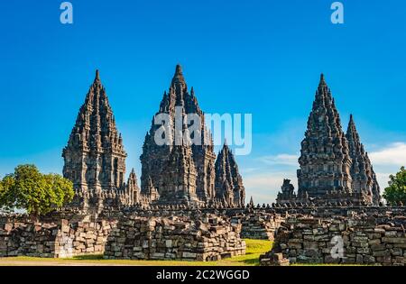 Temple de Prambanan près de Yogyakarta, l'île de Java, Indonésie Banque D'Images