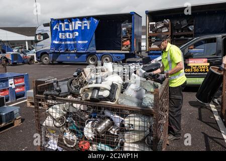 Listowel, Irlande - 19 juillet 2019 : événement de collecte de déchets électroniques pour recyclage dans la ville de Listowel, République d'Irlande Banque D'Images