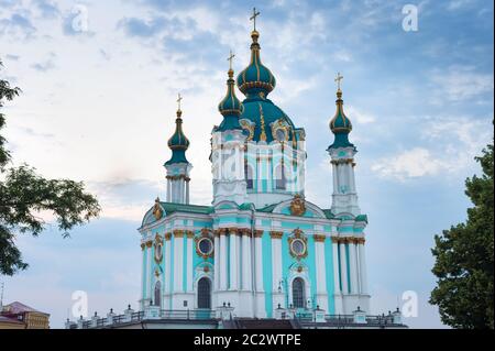 Site touristique Andrews église Kiev, Ukraine Banque D'Images