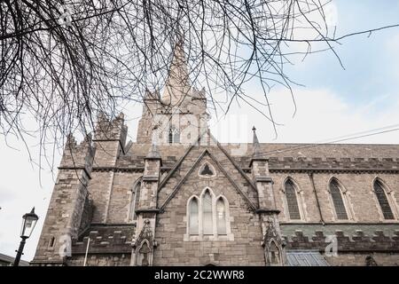 Détail architectural de la cathédrale St Patrick, Dublin Irlande. Banque D'Images