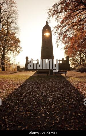 Monument Berger à Hohenstein en automne, Witten, région de Ruhr, Allemagne, Europe Banque D'Images