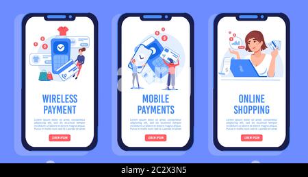 Services de la boutique en ligne sur écran mobile intégré Illustration de Vecteur