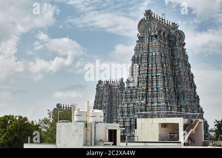 Meenakshi temple hindou à madurai, Inde Banque D'Images