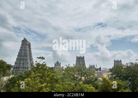 Meenakshi temple hindou à madurai, Inde Banque D'Images