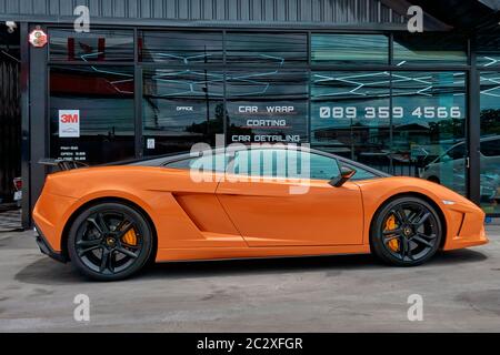 Lamborghini Gallardo LP 570 en orange Banque D'Images