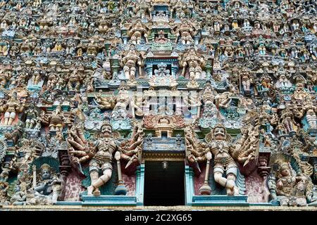 Meenakshi temple hindou à madurai, Inde Banque D'Images