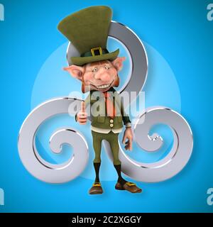 Fun leprechaun - 3D Illustration Banque D'Images