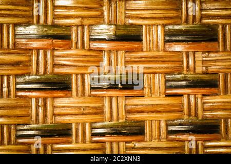 une texture de raffia, de panier ou de roseau tissés Banque D'Images