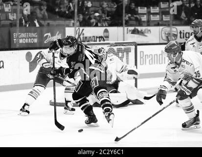 Linkoping, Suède 20150929 SHL match dans l'arène Saab entre Linköping HC (LHC) -Modo. Photo : Broc Little. Photo Jeppe Gustafsson Banque D'Images