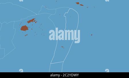 Contour de la plaque tectonique des Tonga avec les bords des plaques environnantes sur le fond d'une carte de modèle. Rendu 3D Banque D'Images