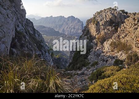 Vue d'Almallutx sur la Serra de Tramuntana, Formentor, Majorque, Iles Baléares, Espagne Europe Banque D'Images