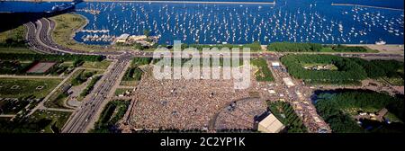 Vue aérienne de Grant Park, Chicago, Illinois, États-Unis Banque D'Images