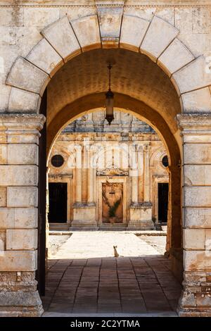 Monastère d'Arkadi, ou Moni Arkadiou, un sanctuaire historique et célèbre dans la région de Rethymno, île de Crète, Grèce, Europe. Banque D'Images