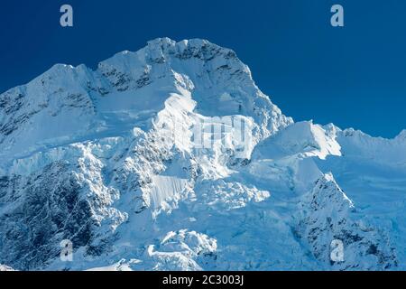 Sommets glaciaires, Aoraki, parc national du Mont Cook, Twizel, Canterbury, Nouvelle-Zélande Banque D'Images