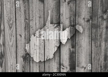 Plan de West Virginia sur Weathered Wood Banque D'Images