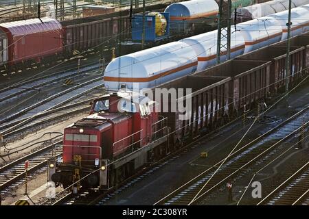 Freight train depot, Hagen, Ruhr, Nordrhein-Westfalen, Germany, Europe Banque D'Images