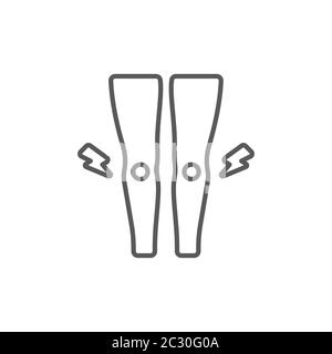Symbole d'icône de vecteur de douleur articulaire isolé sur fond blanc Illustration de Vecteur